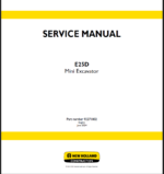 New Holland E25D Mini Excavator Service Manual (92271802) (June 2024)