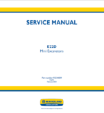 New Holland E22D Mini Excavators Service Manual (92234839) (February 2024)