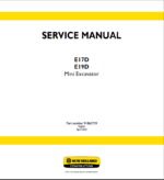 New Holland E17D, E19D Mini Excavator Service Manual (91860739) (April 2024)