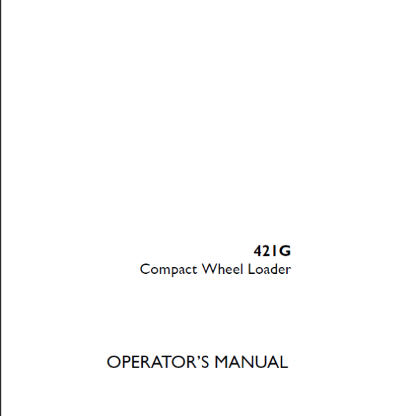 Case 421G Compact Wheel Loader Operators Manual (92295615) (October 2024)