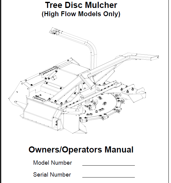 Takeuchi Tree Disc Mulcher - High Flow Models Only Owners and Operators Manual
