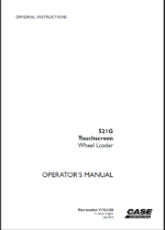 Case 521G Touchscreen Wheel Loader Operators Manual (91762288) (July 2022)