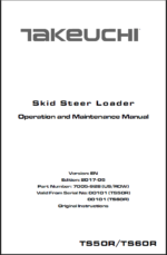 Takeuchi TS50R, TS60R Skid Steer Loader Operation and Maintenance Manual (7005-298)