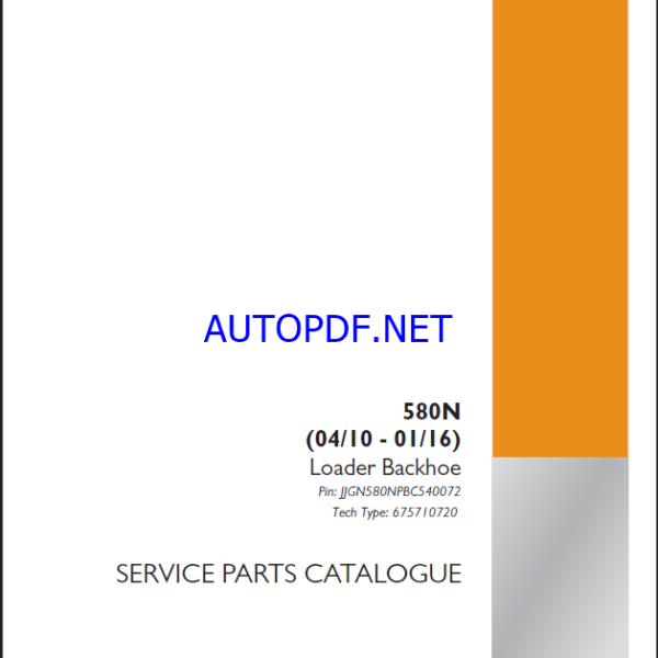 Case 580N Loader Backhoe Service Parts Catalogue (675710720PC) (September 2024)
