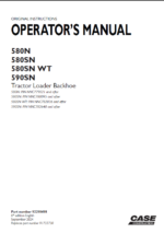 Case 580N, 580SN, 580SN WT, 590SN Tractor Loader Backhoe Operators Manual (92298498) (September 2024)