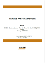 Case 580SN Tier 4A Backhoe Loader Service Parts Catalogue (675724720PC) (May 2023)
