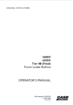 Case 580SV, 695SV Tier 4B Final Tractor Loader Backhoe Operators Manual (92291223) (March 2025)