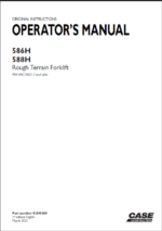 Case 586H, 588H Rough Terrain Forklift Operators Manual (92695469) (March 2025)