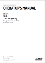 Case 586H, 588H Tier 4B Final Rough Terrain Forklift Operators Manual (92161553) (November 2023)