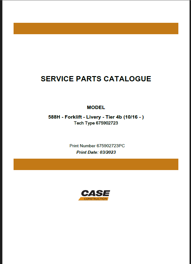 Case 588H Tier 4B Final Service Parts Catalogue (675902734PC) (October 2024)