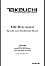 Takeuchi TS80R2 Skid Steer Loader Operation and Maintenance Manual (0404-509)