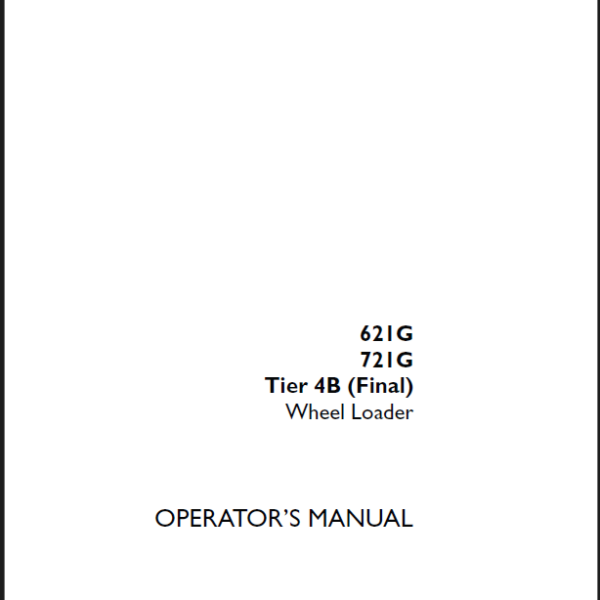 Case 621G, 721G Tier 4B Final Wheel Loader Operators Manual (90428270) (January 2021)