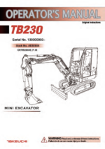 Takeuchi TB230 Mini Excavator Operators Manual (AE8E908)