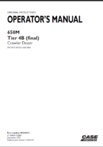 Case 650M Tier 4B Final Crawler Dozer Operators Manual (90429312) (December 2020)