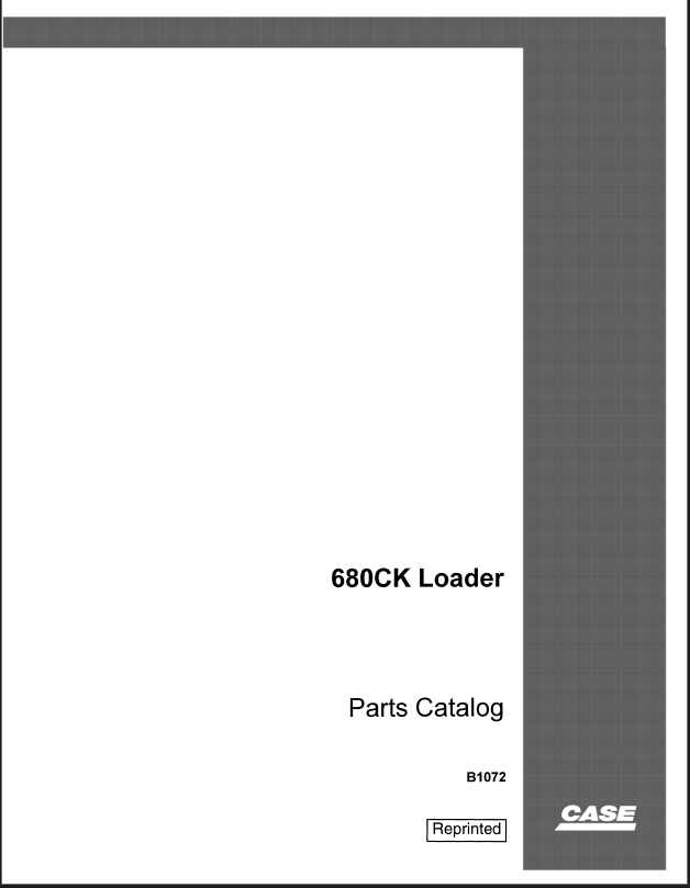 Case 680CK Loader Parts Catalog (B1072)