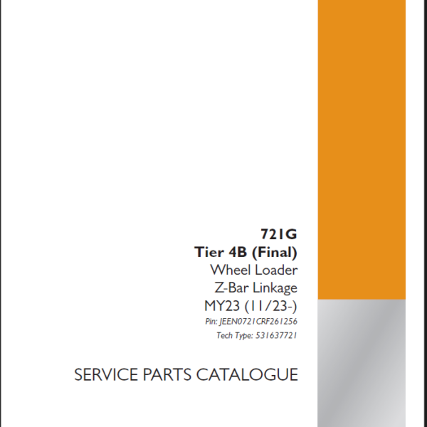 Case 721G Tier 4B Final Wheel Loader Service Parts Catalogue (531637721PC) (June 2024)