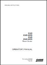 Case 836D, 836DAWD, 856D, 856DAWD Motor Grader Operators Manual (92159568) (March 2025)