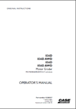 Case 836D, 836DAWD, 856D, 856DAWD Motor Grader Operators Manual (92280557) (October 2024)