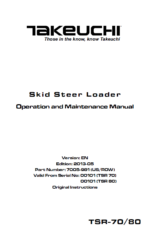 Takeuchi TSR70, TSR80 Skid Steer Loader Operation and Maintenance Manual (7005-981)