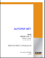 Case 921G Wheel Loader Service Parts Catalogue (531657921PC) (March 2025)