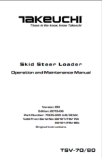 Takeuchi TSV70, TSV80 Skid Steer Loader Operation and Maintenance Manual (7005-995)