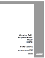 Case 1102D, 1102PD Vibrating Self Propelled Roller Parts Catalog (8-6182)