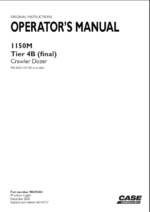 Case 1150M Tier 4B Final Crawler Dozer Operators Manual (90429302) (December 2020)