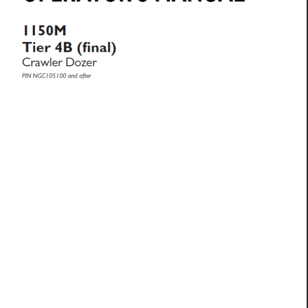 Case 1150M Tier 4B Final Crawler Dozer Operators Manual (90429302) (December 2020)