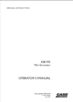 Case CX17C Mini Excavator Operators Manual (92073197) (April 2023)
