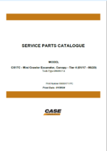 Case CX17C Tier 4 Mini Crawler Excavator Service Parts Catalogue (698891711PC) (January 2024)