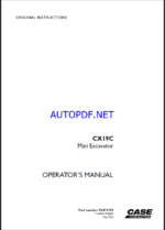 Case CX19C Mini Excavator Operators Manual (92073199) (May 2023)