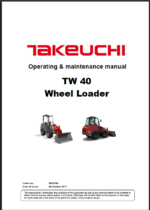 Takeuchi TW40 Wheel Loader Operation and Maintenance Manual (8052082)