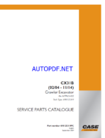 Case CX31B Crawler Excavator Service Parts Catalogue (698125319PC) (September 2024)