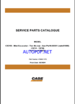 Case CX31B Tier 4B NA Mini Excavator Service Parts Catalogue (47880311PC) (February 2024)