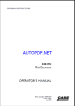 Case CX37C Mini Excavator Operators Manual (92073427) (June 2023)