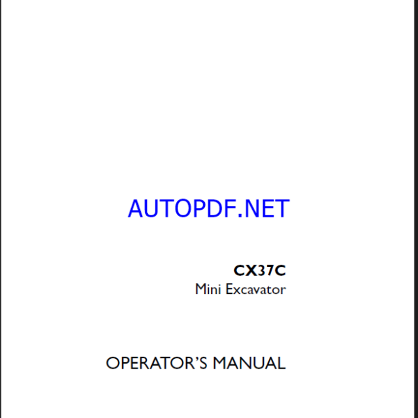 Case CX37C Mini Excavator Operators Manual (92073427) (June 2023)