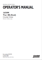 Case 1650M Tier 4 Final Crawler Dozer Operators Manual (90429305) (December 2020)