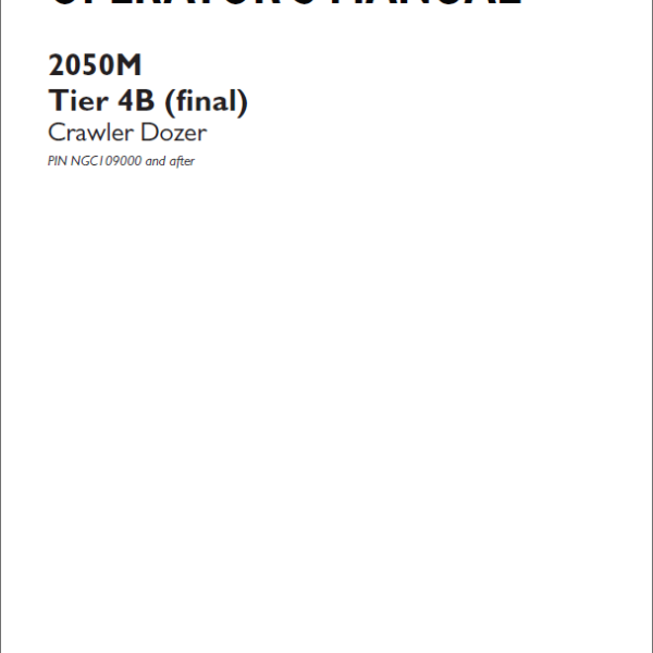 Case 2050M Tier 4B Final Crawler Dozer Operators Manual (90429308) (December 2020)