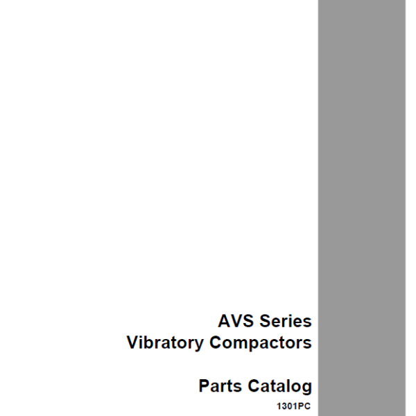 Case AVS Series Vibratory Compactors Parts Catalog (1301PC)
