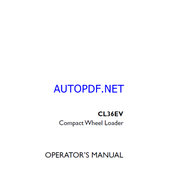 Case CL36EV Compact Wheel Loader Operators Manual (92272253) (June 2024)
