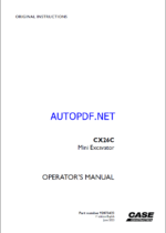 Case CX26C Mini Excavator Operators Manual (92073423) (June 2023)
