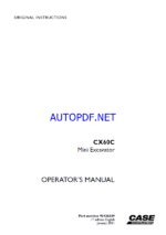 Case CX60C Mini Excavator Operators Manual (90436689) (January 2021)
