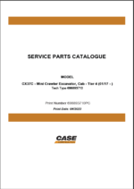 Case CX37C Tier 4 Mini Excavator Service Parts Catalogue (698893710PC) (April 2023)