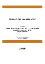 Case CX55B Tier 4 Mini Crawler Excavator Service Parts Catalogue (698600520PC) (February 2024)