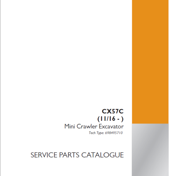 Case CX57C Mini Crawler Excavator Service Parts Catalogue (698495710PC) (April 2025)