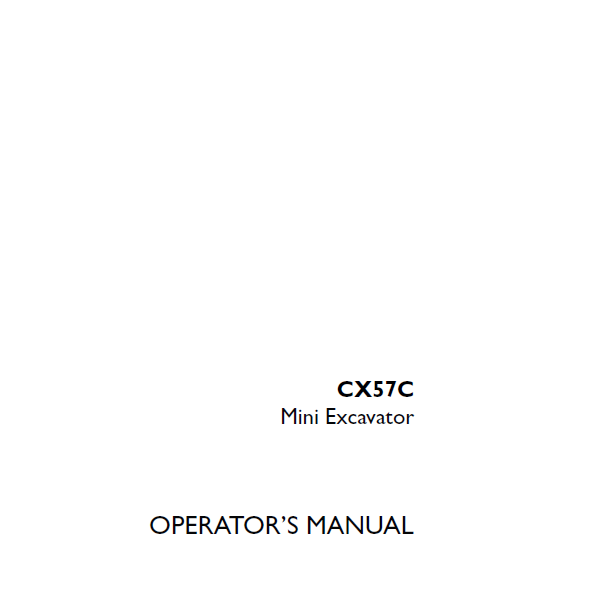 Case CX57C Mini Excavator Operators Manual (90436687) (January 2021)