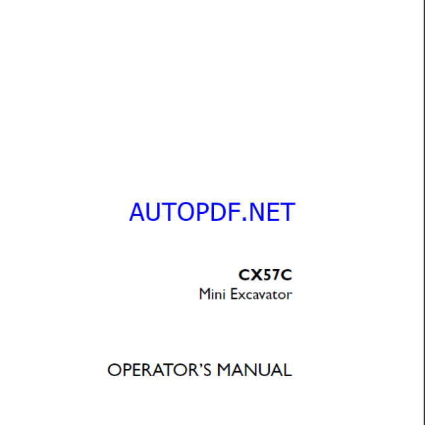 Case CX57C Mini Excavator Operators Manual (92038699) (April 2023)