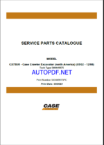 Case CX75SR NA Crawler Excavator Service Parts Catalogue (540449075PC) (March 2023)