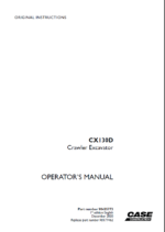 Case CX130D Crawler Excavator Operators Manual (90435773) (December 2020)