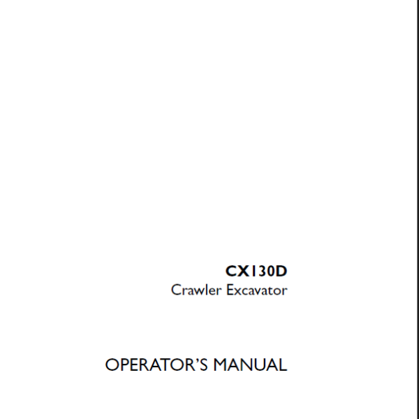 Case CX130D Crawler Excavator Operators Manual (90435773) (December 2020)